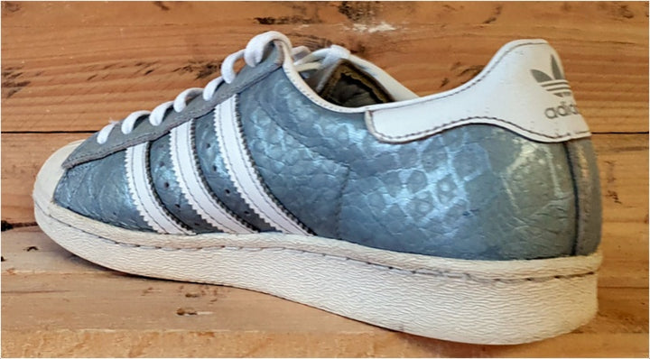 Adidas Superstar Low Leather Trainers UK8 US9.5 EU42 S76415 White Grey Silver VintageTrainers