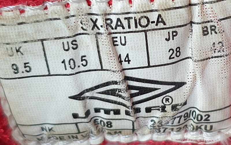 Umbro SX Runner Low Textile Trainers UK9.5/US10.5/EU44 887128-9KU White/Grey/Red
