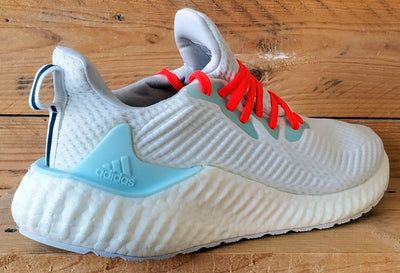 Adidas Alphaboost Low Primeknit Trainers UK8.5/US9/EU42.5 EG1441 White/Solor Red
