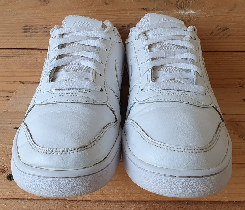 Nike Ebernon Low Leather Trainers UK8/US9/EU42.5 AQ1776-100 Triple White