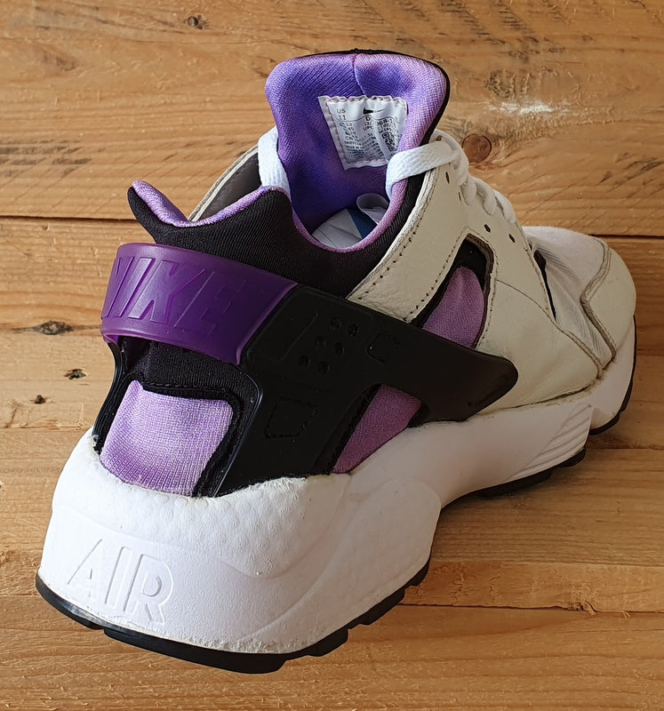 Nike AIr Huarache Leather Trainers UK10/US11/EU45 DD1068-108 White/Hyper Grape