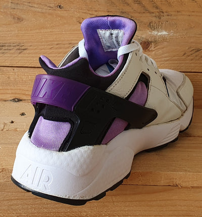 Nike AIr Huarache Leather Trainers UK10/US11/EU45 DD1068-108 White/Hyper Grape