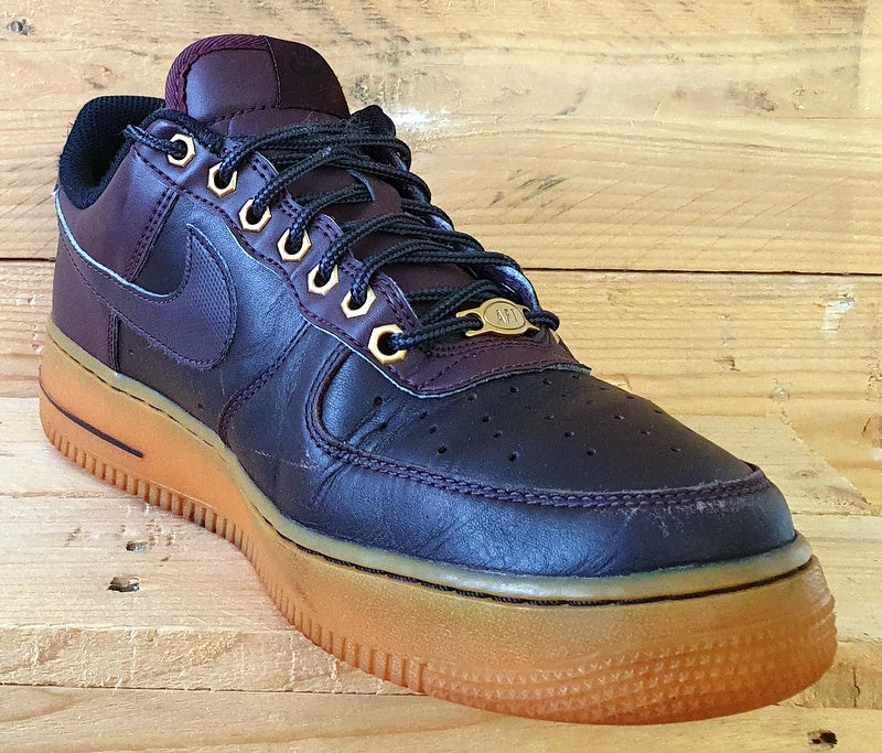 Nike Air Force 1 Low Leather Trainers UK8/US9/E42.5 488298-621 Deep Burgundy Gum