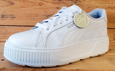Puma Karmen Platform Low Leather Trainers UK6.5/US9/EU40 384615-01 Triple White