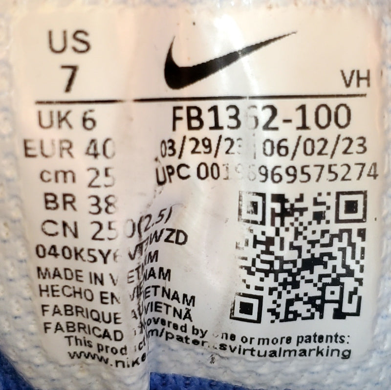 Nike Full Force Low Leather Trainers UK6/US7/EU40 FB1362-100 White/Blue