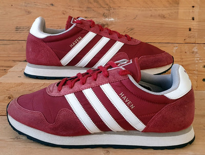 Adidas Haven Low Textile/Suede Trainers UK10/US10.5/EU44.5 BB1281 Red/White