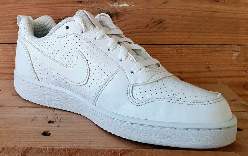 Nike Court Borough Low Leather Trainers UK6/US6.5Y/EU39 AV3171-100 Triple White