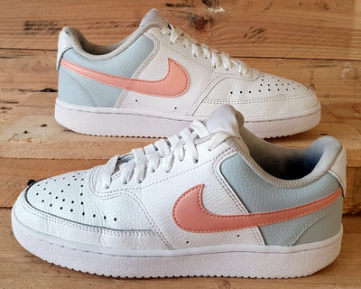 Nike Court Vision Low Leather Trainers UK4/US6.5/EU37.5 CD5434-103 White Pink