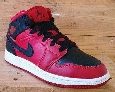 Nike Air Jordan 1 Mid Leather Trainers UK3.5/US4Y/EU36 554725-660 Reverse Bred