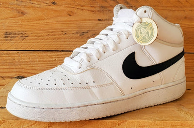 Nike Court Vision Mid Leather Trainers UK7/US8/EU41 DN3577-101 White/Black