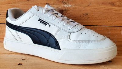 Puma Caven Low Leather Trainers UK8/US9/EU42 380810-02 White/Black