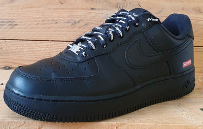 Nike Air Force 1 Low Supreme Leather Trainers UK7/US8/EU41 CU9225-001 Black