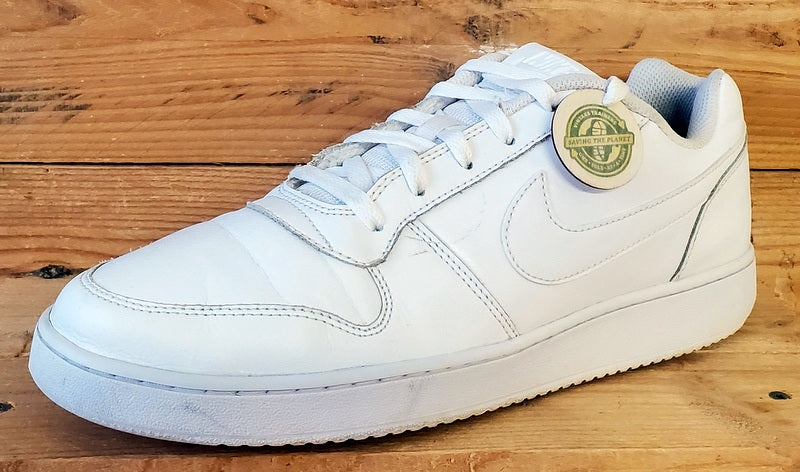 Nike Ebernon Low Leather Trainers UK10/US11/EU45 AQ1775-100 Triple White