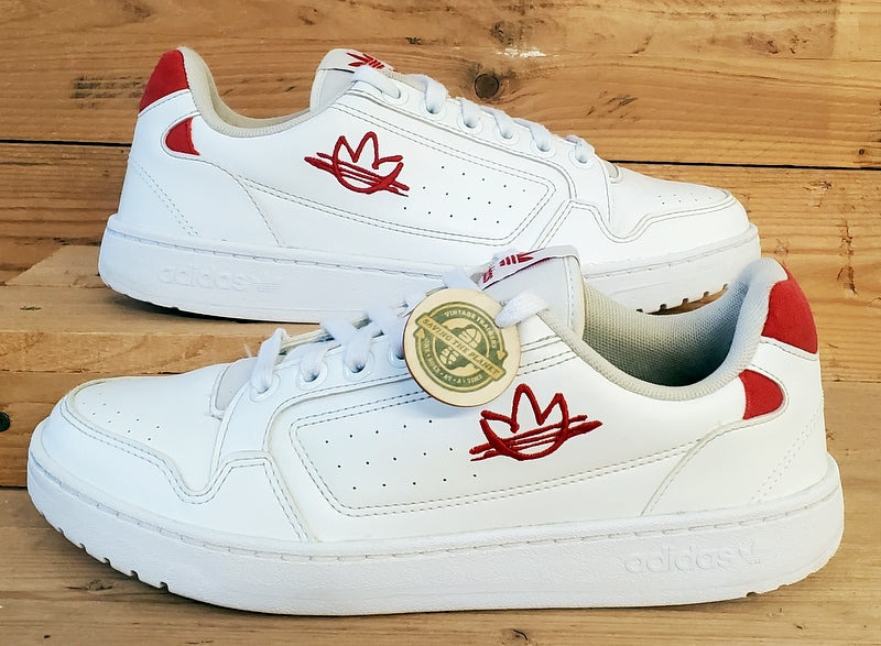 Adidas Originals NY 90 Low Leather Trainers UK8/US8.5/EU42 FZ2250 White/Red