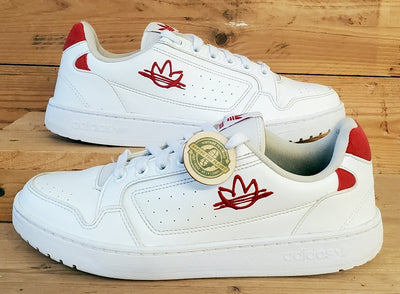 Adidas Originals NY 90 Low Leather Trainers UK8/US8.5/EU42 FZ2250 White/Red