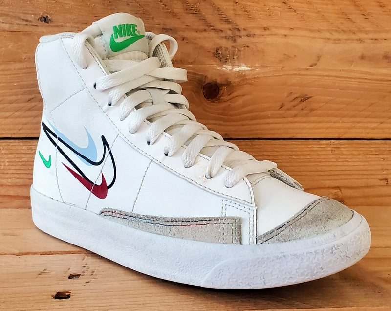 Nike Blazer 77 Multi Swoosh Leather Trainers UK4/US4.5Y/EU36.5 DM9475-100 White