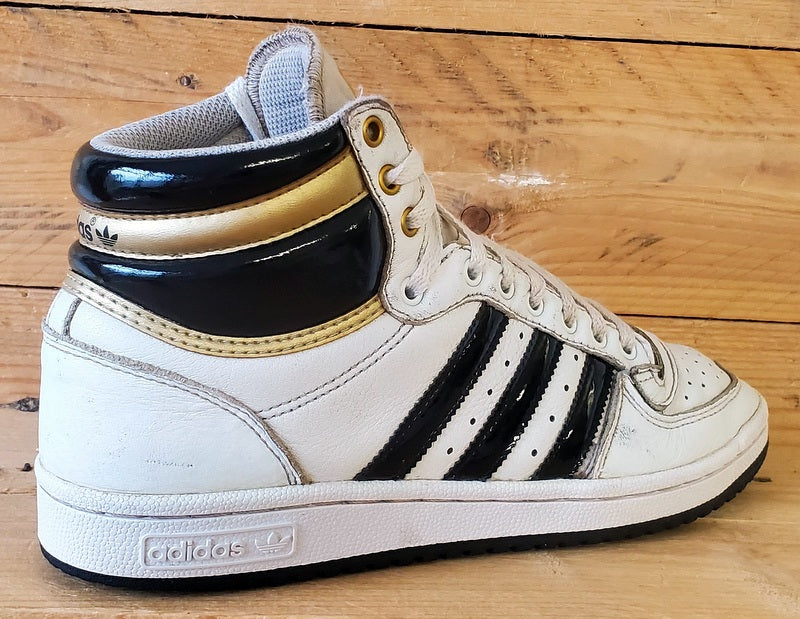 Adidas Top Ten Mid Leather Trainers UK7.5/US8/EU41 FZ3694 White/Black/Gold
