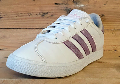 Adidas Original Gazelle Leather Low Trainers UK4/US4.5/EU36.5 B96275 White/Pink