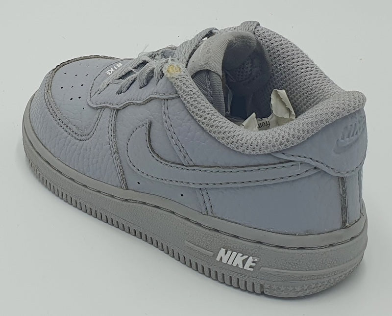 Nike Air Force 1 Low Leather Kids Trainers AQ3628-002 Triple Grey UK7.5/US8C/E25