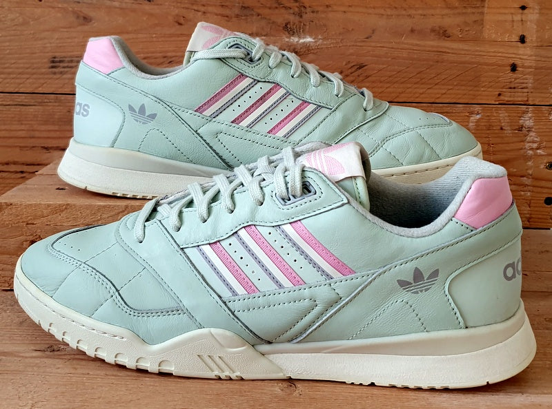 Adidas AR Low Leather Trainers UK10.5/US11/EU45 D98156 Linen Green True Pink