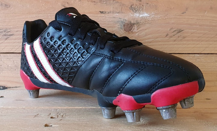 Patrick Rugby Boots Low Leather UK5 US6 EU38 PWRX RGBY Black Red White VintageTrainers