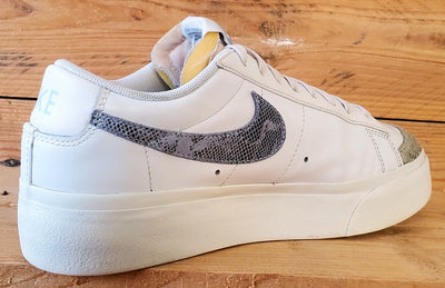 Nike Blazer Platform Low Leather Trainers UK6/US8.5/EU40 DV6978-100 White