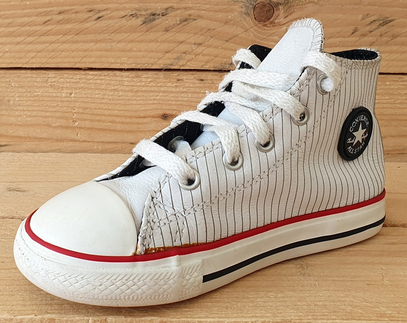 Converse All Star Mid Canvas Kids Trainers UK9/US9/EU25 707523 White Stripe