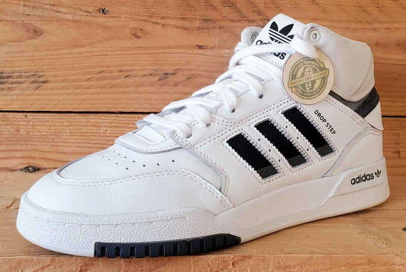Adidas Drop Step Mid Leather Trainers UK6/US6.5/EU39 FZ5979 White/Black
