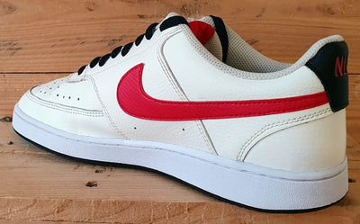 Nike Court Vision Low Leather Trainers UK10/US11/EU45 DM1187-101 Cream/Red