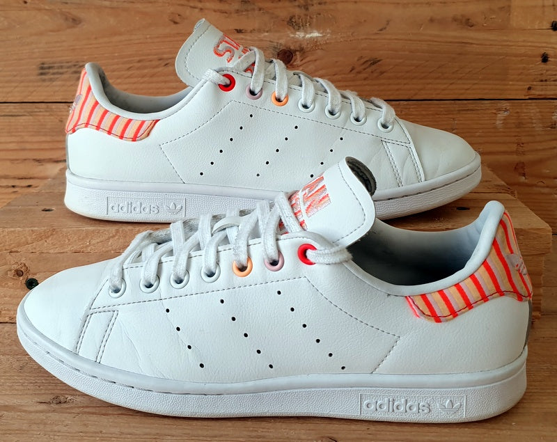 Adidas Stan Smith Low Leather Trainers UK6.5/US8/E40 H03196 White Pink Solar Red