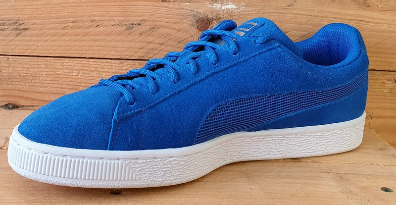 Puma Suede Low Trainers UK9.5/US10.5/EU44 361370-02 Blue/White/Silver