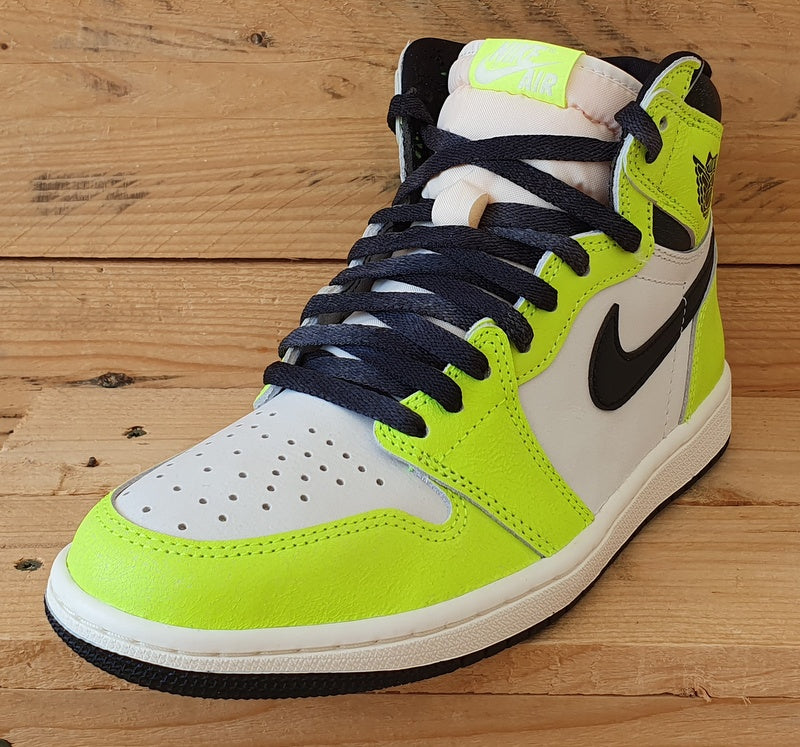 Nike Air Jordan 1 Visionaire Leather Trainers UK7/US8/EU41 555088-702 Volt/White