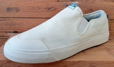 Adidas Nizza Low Slip On Canvas Trainers UK12/US12.5/EU47 GZ1024 Cream/White