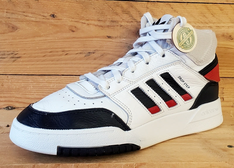 Adidas Drop Step Mid Leather Trainers UK8/US8.5/EU42 IG2507 White/Black/Red