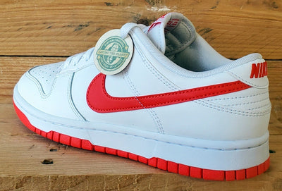 Nike Dunk Retro Low Leather Trainers UK6/US6.5/EU39 DV0831-103 White/Picante Red
