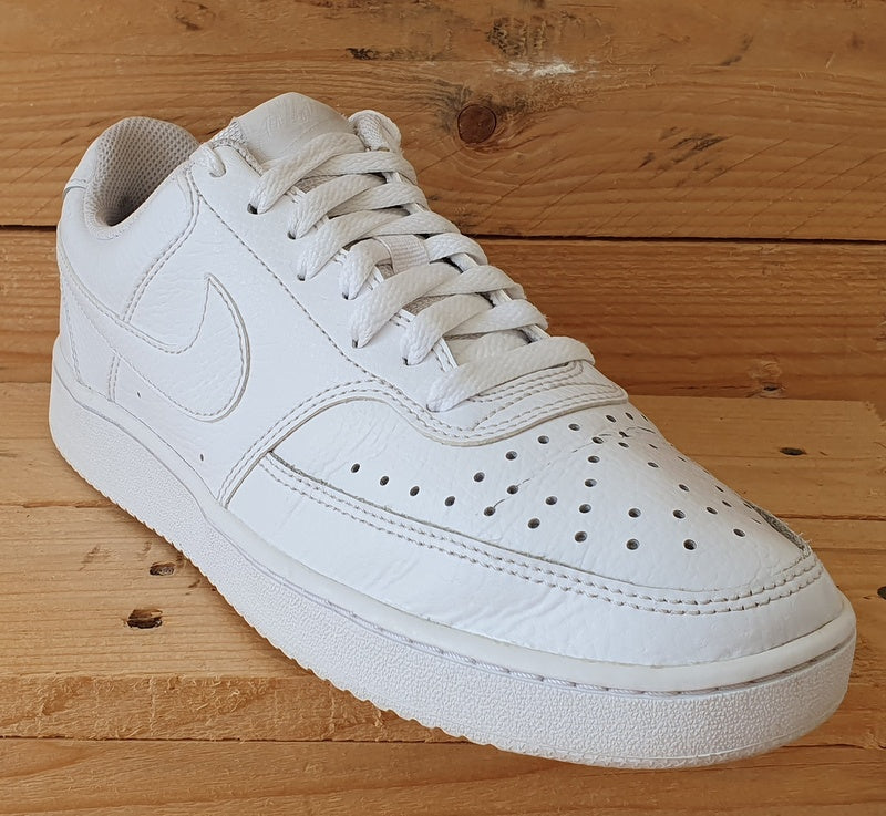 Nike Court Vision Low Leather Trainers UK5.5/US8/EU39 CD5434-100 Triple White