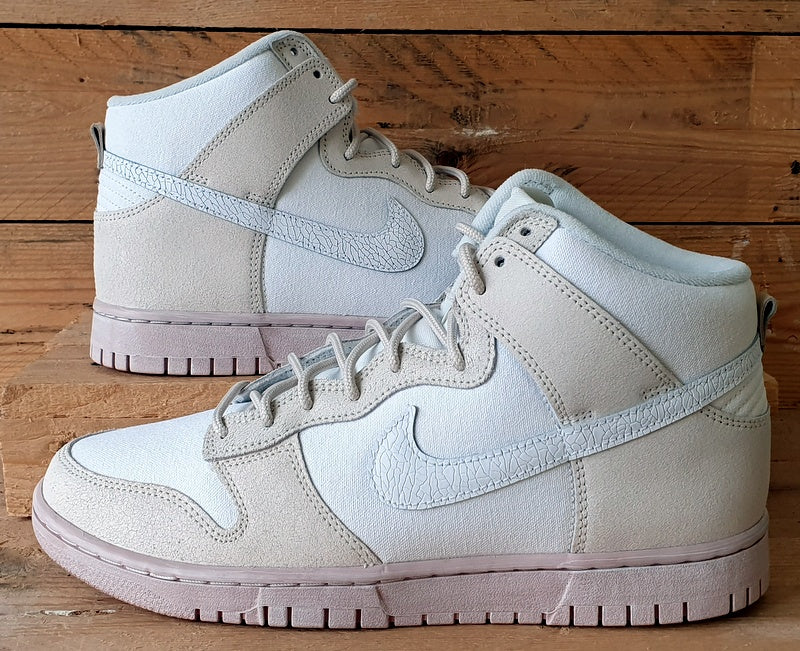 Nike Dunk High Cracked Leather Trainers UK9/US10/EU44 DV0822-100 Summit White