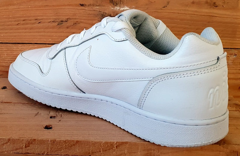 Nike Ebernon Low Leather Trainers UK8/US9/EU42.5 AQ1775-100 Triple White