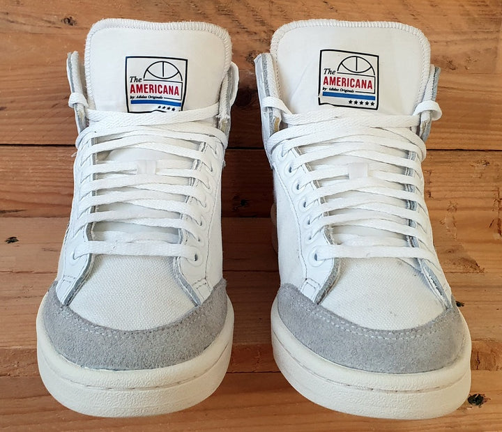 Adidas Americana High Canvas Trainers UK4.5 US5 EU37 EG5522 Cloud White VintageTrainers