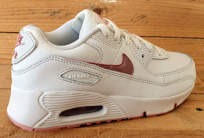 Nike Air Max 90 Low GS Trainers UK2/US2.5Y/EU34 CD6867-115 White Pink Glaze