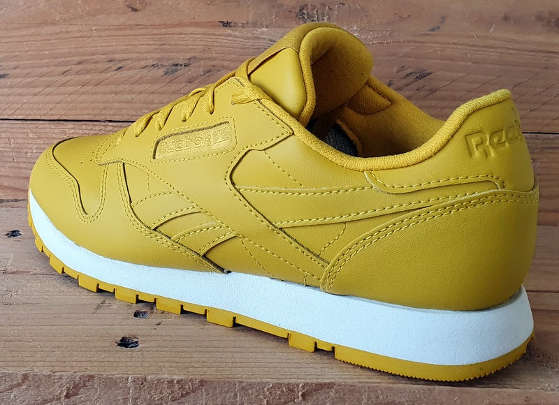 Reebok Classic Low Leather Trainers UK6/US8.5/EU39 CN7604 Lemon Yellow/White