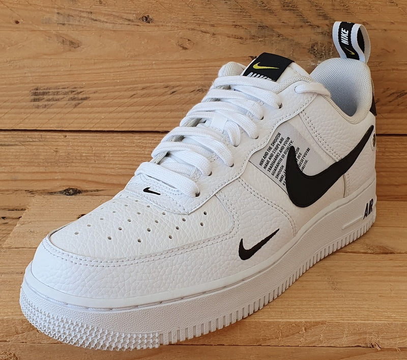 Nike Air Force 1 Utility Low Leather Trainers UK7 US8 E41 AJ7747 100 White Black VintageTrainers