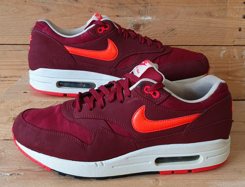 Nike Air Max 1 Premium Low Leather Trainers UK9/US10/EU44 512033-660 Atomic Red