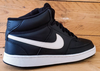 Nike Court Vision Mid Leather Trainers UK6/US7/EU40 DN3577-001 Black/White