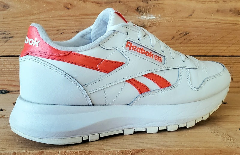 Reebok Classics Low Leather Trainers UK4.5/US7/EU37.5 GW3795 White/Orange Flare