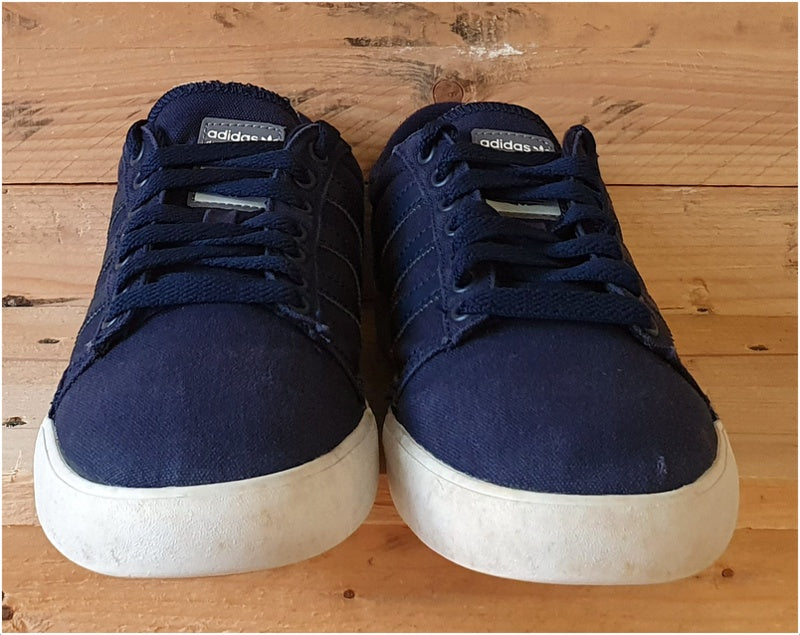 Adidas Original Seeley Low Canvas Trainers UK9/US9.5/EU43 G99408 Navy Blue/White