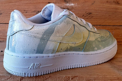 Nike Air Force 1 GS Low Leather Trainers UK6/US7Y/EU40 314192-117 Marble Green