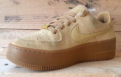 Nike Air Force 1 Sage Low Suede Trainers UK4/US6.5/EU37.5 CT3432-700 Club Gold