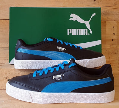 Puma Oslo Vulc Low Leather Trainers UK8.5/US9.5/E42.5 374977-03 Black/Blue/White