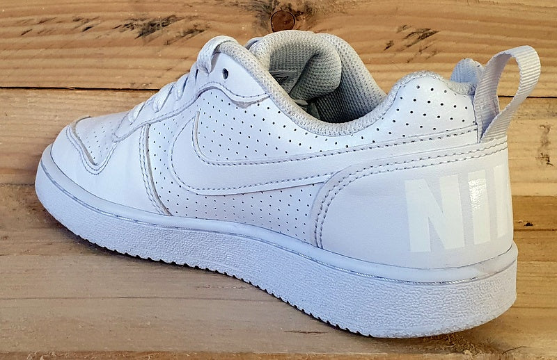 Nike Court Borough Leather Trainers UK3 US3.5Y EU35.5 AV3171 100 Triple White VintageTrainers